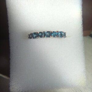 Shades of Blue Topaz Silver Band Ring